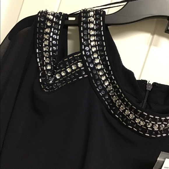 🎁NWT. R&M Richards Beaded Cold Shoulder Dress 8 - Picture 4 of 5